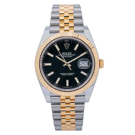 rolex silver gold and balck|rolex datejust 41mm black.